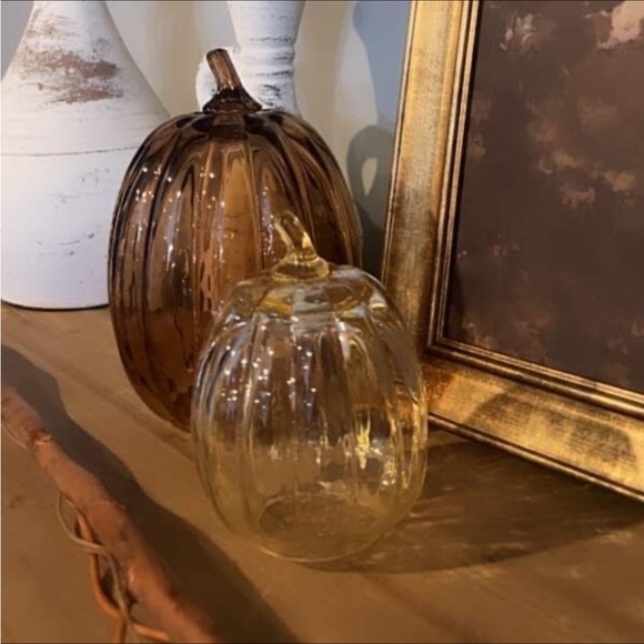 Medium Glass Pumpkin Figurine Champagne - Threshold - Picture 4 of 7